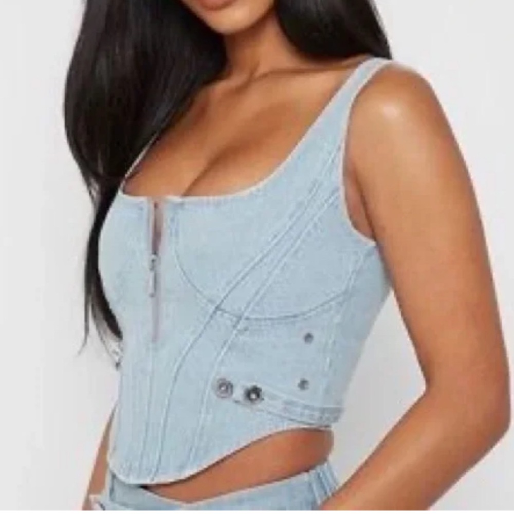 Denim Blue Women's Crop Top